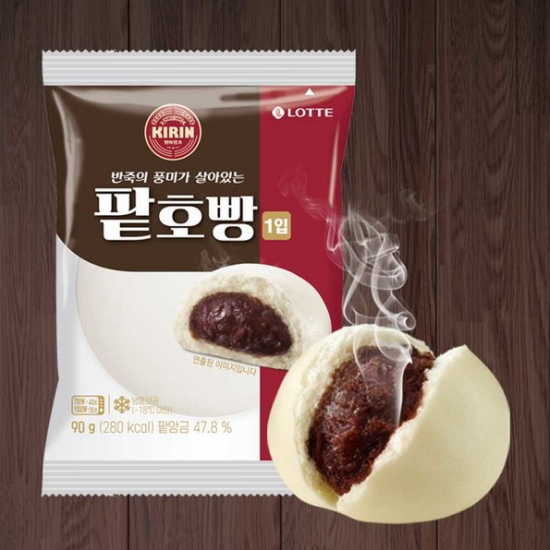 롯데웰푸드 기린 팥 호빵 90g (1개)
