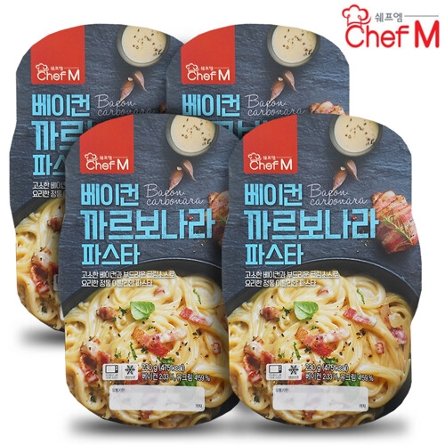 쉐프엠 베이컨 까르보나라 파스타 230g (4개)