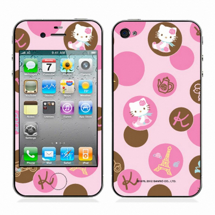 POPSKIN 오리지날 헬로키티 Brown & Pink French Dot