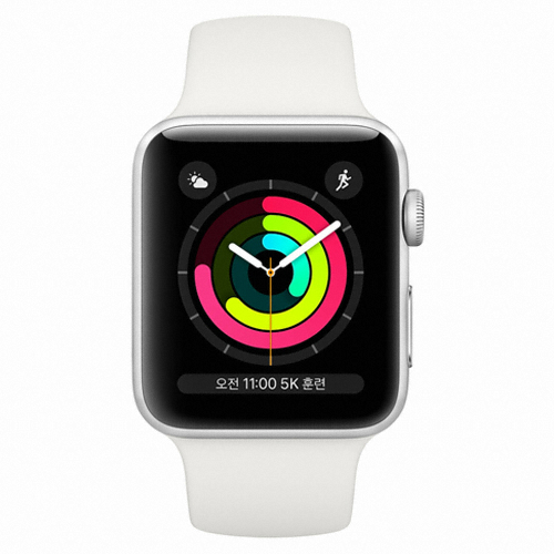 APPLE 워치 시리즈3 38mm 실버 알루미늄 (스포츠밴드, 해외구매)_이미지