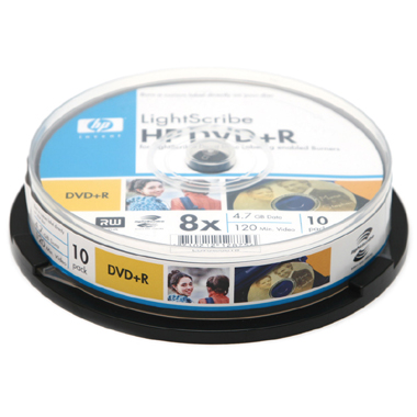 HP DVD+R 4.7GB 8x ���� 10�� Lightscribe