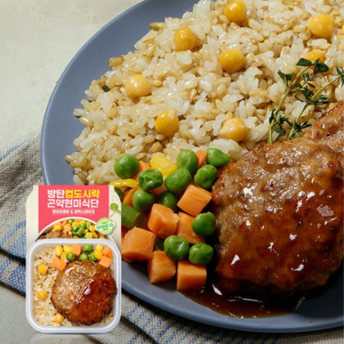 방탄컵도시락 곤약현미식단 병아리콩밥 앤 함박스테이크 230g