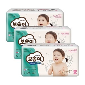 보솜이 리얼코튼 오가니크 팬티형 대형-여아용 (102매)_이미지
