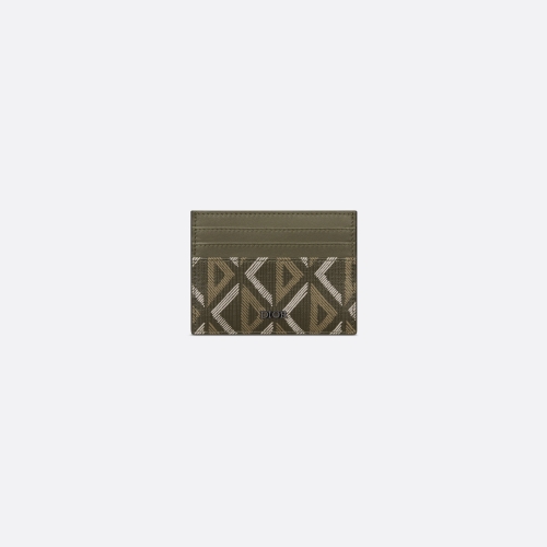  크리스찬디올 카드 지갑 카키 CD Diamond 캔버스 2ESCH135DCO_H65E