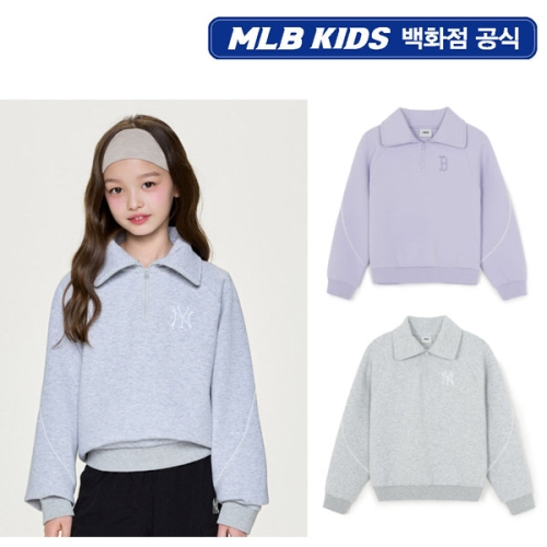 MLB키즈 PG 스포티브 애슬레저 반집업 레이어드 맨투맨 여아 2종 7FMTA0161_이미지