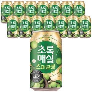 웅진식품 초록매실 스파클링 제로 캔 350ml (15개)