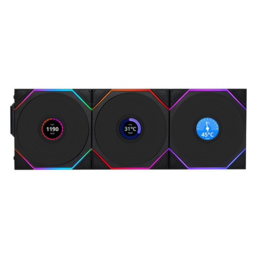 리안리 UNI FAN TL Wireless LCD 120 (3팩, 블랙)