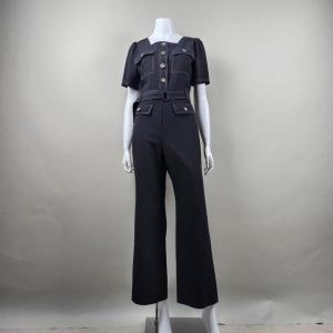 SOOS HC04 스퀘어넥스티치포인트 점프슈트 S232NJS502 S15917445 블랙 6S_이미지