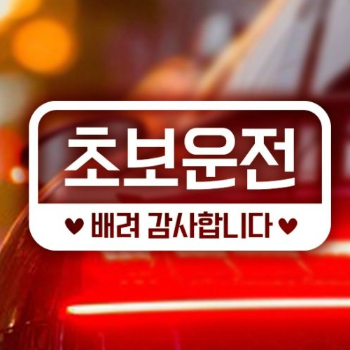 제제데코 심플라운드 네모가로 초보운전 02 (화이트)