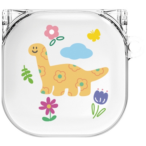 아스카코리아 갤럭시 버즈2 프로 플라워 공룡 투명 케이스 (정품)_이미지