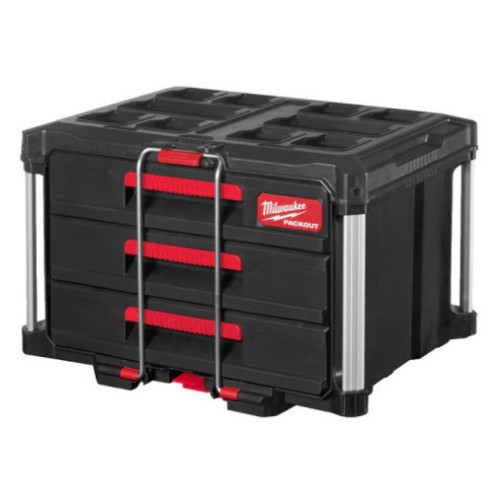 밀워키 블랙 팩아웃 3단 서랍장 공구함 4932472130_이미지