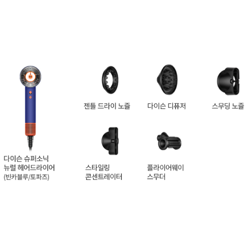 다이슨 슈퍼소닉 뉴럴 기프트에디션 + 전용거치대 (빈카블루/토파즈)_이미지