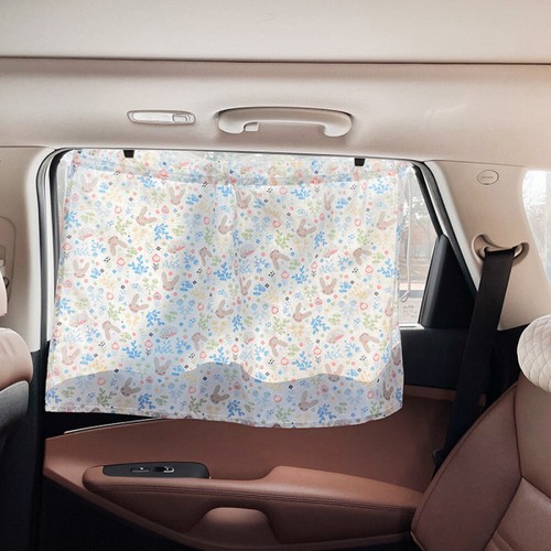 지엠지모터스 이사베라 곰돌이 삼형제 차량용 햇빛가리개 커튼 (단품)_이미지