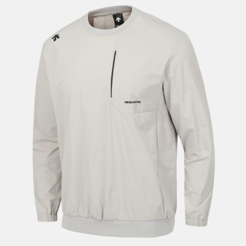 데상트 트레이닝 우븐 맨투맨 B1 SQ323TWH81 BEIG BLK0_이미지