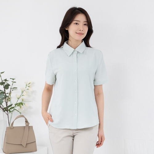 모슬린 엄마옷 베이직 무지 반팔 카라 블라우스 RTY613342 중년여성/50대/60대/70대/마담/빅사이즈/할머니옷/여자