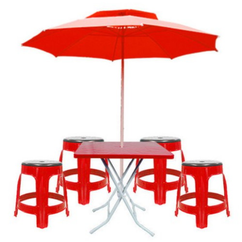 호가 특대형 파라솔 + 사각 테이블 + 회전 의자 4개