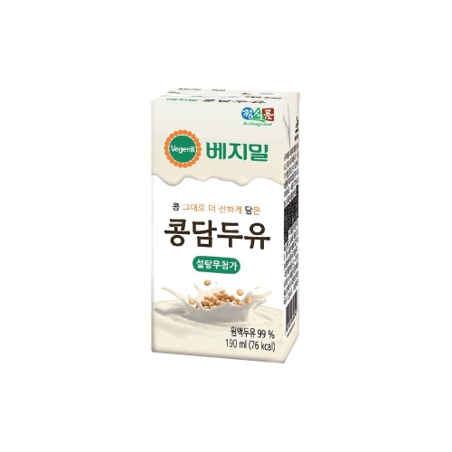 정식품 베지밀 콩담두유 설탕 무첨가 190ml (64개)