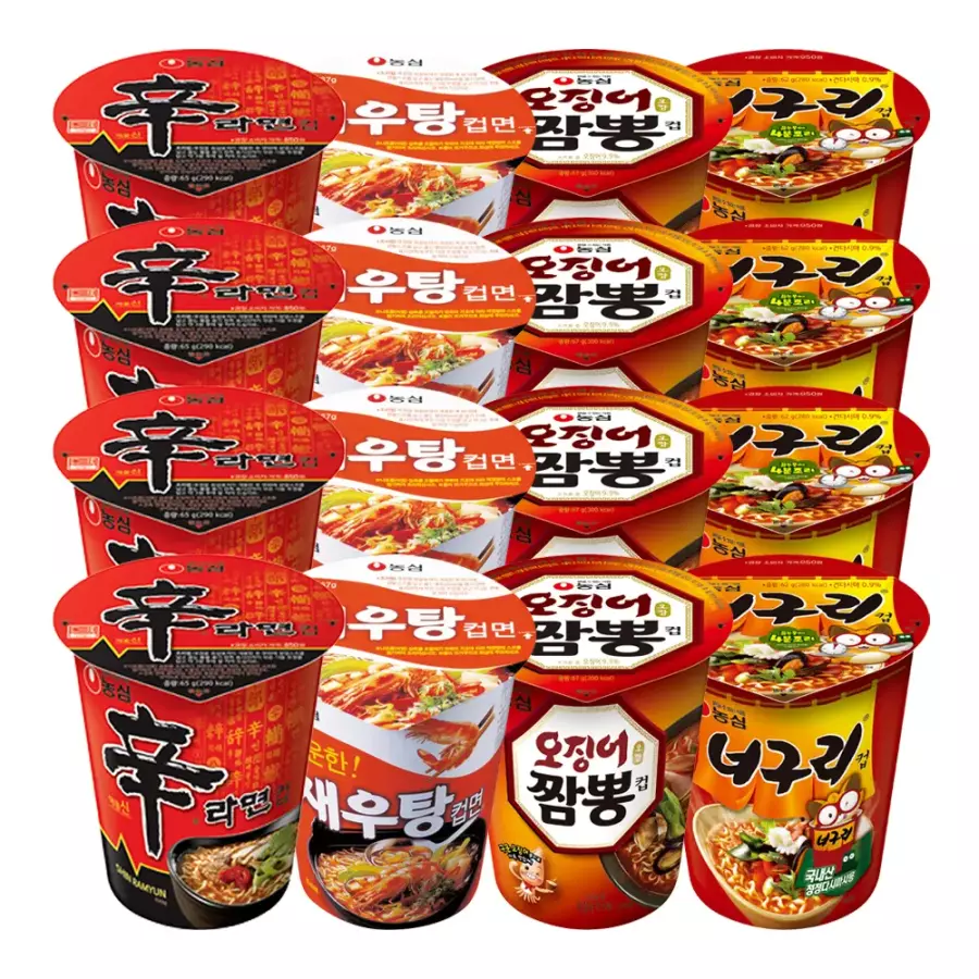 농심  신라면4개 + 새우탕4개 + 오징어짬뽕 + 너구리4개