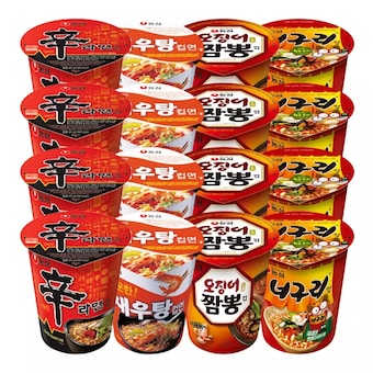 농심 신라면4개 + 새우탕4개 + 오징어짬뽕 + <b>너구리</b>4개