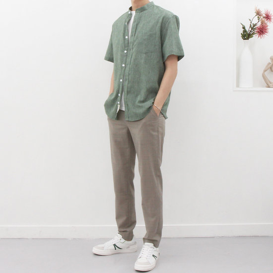 더셔츠스튜디오 반팔루즈핏 린넨혼방 차이나카라셔츠 (그린)이미지입니다. 누르면 해당 게시물로 새창이동합니다.