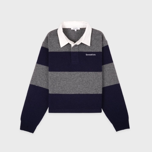 세리프 로고 캐시미어 럭비 폴로 R256AWK006