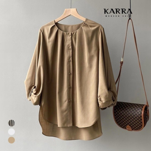  KARRA 핀턱라운드블라우스_A4M1305