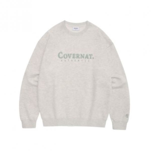 커버낫 국내판 긴팔 어센틱 로고 맨투맨 오트밀 107386