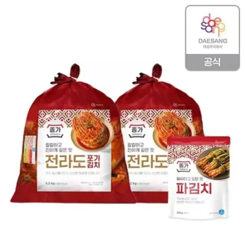 대상 종가 전라도식 포기김치 10.4kg + 파김치 300g (1개)