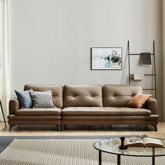 지오디바니 헨지 레셔널 전체 천연가죽 소파 4인용 (스툴별도)_이미지