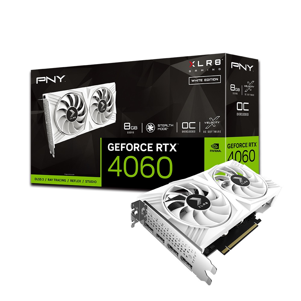 PNY XLR8 지포스 RTX 4060 VERTO OC D6 8GB Dual White Edition 한성컴퓨터_이미지