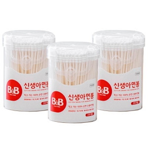  B&B 비앤비 100 순면 천연향균 신생아면봉 210p [3개]