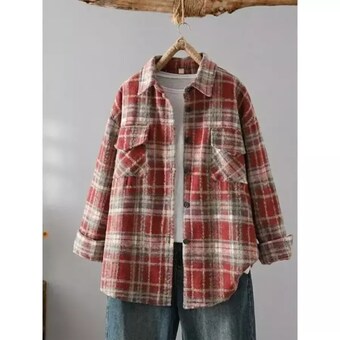 소<b>무무</b> 플랩 포켓 <b>도톰한</b> 체크 셔츠 S26CSH029