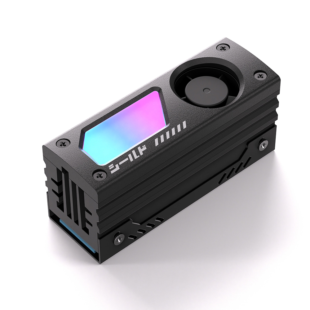 EZDIY-FAB SHIELD aRGB M.2 SSD 히트싱크 쿨링팬 (블랙)_이미지