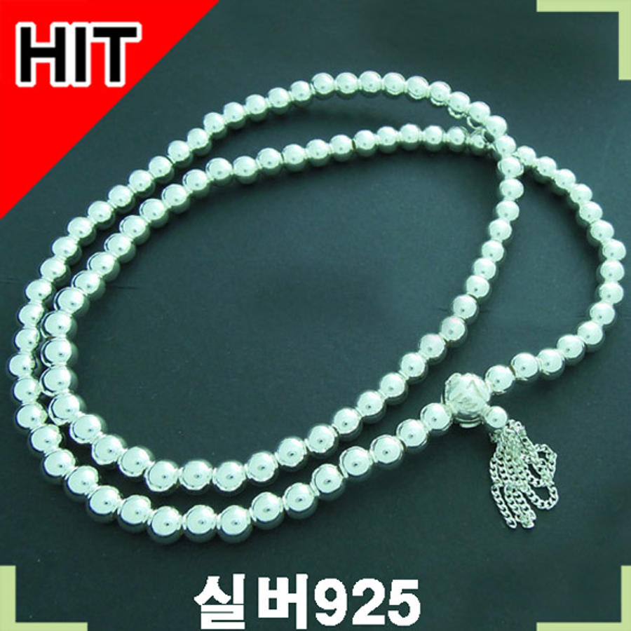 남여공용 6mm 108염주 불교 실버목걸이 60117c 선물용