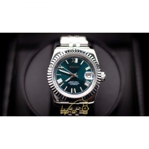 세이코 커스텀 워치 NH35 39mm 그린 데이트 저스트 모드 스테인리스 스틸 플룻 베젤 포함 654602_이미지