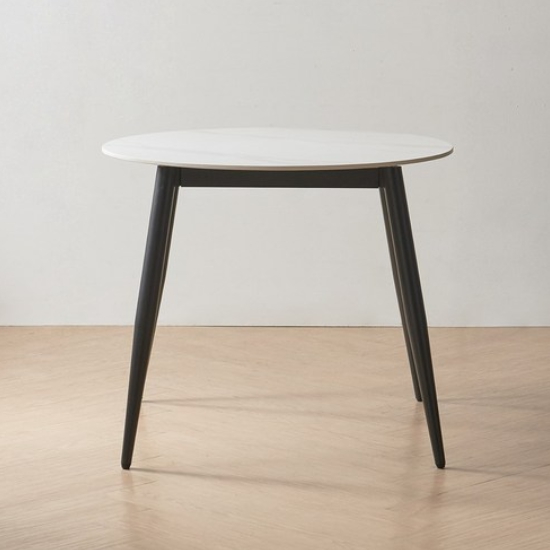 라로퍼니처 클래시 소울 원형 유광 포세린 통세라믹 식탁 900 (의자별도)_이미지