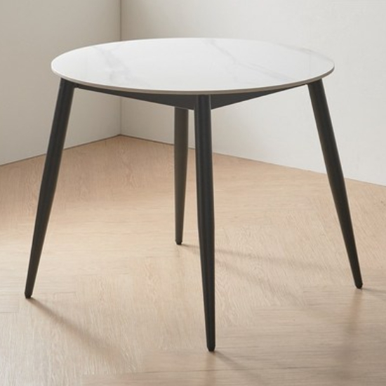 라로퍼니처 클래시 소울 원형 유광 포세린 통세라믹 식탁 900 (의자별도)_이미지