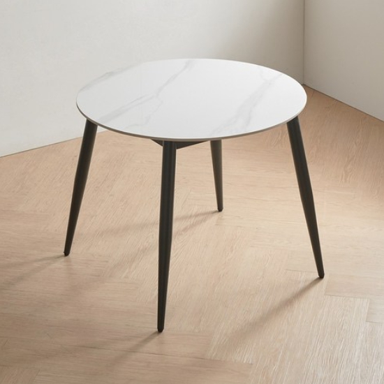 라로퍼니처 클래시 소울 원형 유광 포세린 통세라믹 식탁 900 (의자별도)_이미지