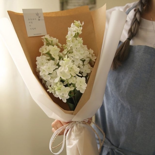 리라 라일락 크라프트꽃다발 + 화병선물set 2color