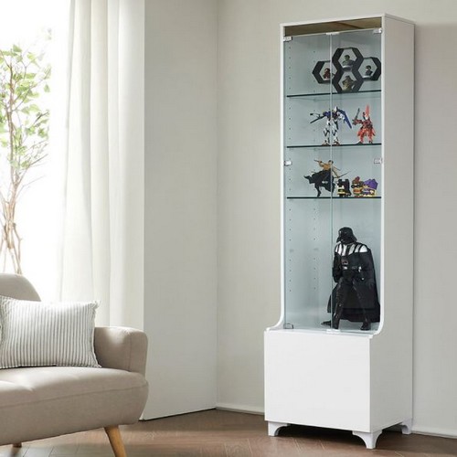 모던탑21  슬림라인 유리 장식장 500