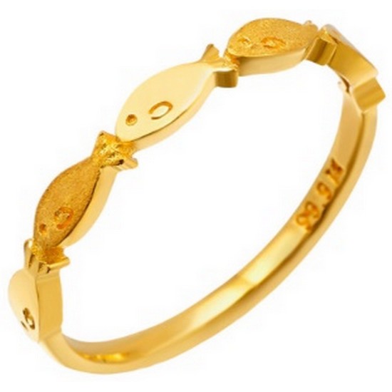 한국금다이아몬드 여자 반지 물고기 매듭 1.875g