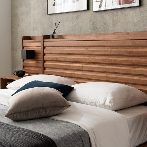 잉글랜더 캐슬 고무나무 원목 호텔 수납 침대 SS+SS+협탁 (매트별도)_이미지