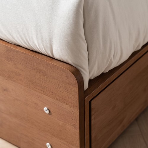 잉글랜더 캐슬 고무나무 원목 호텔 수납 침대 SS+SS+협탁 (매트별도)_이미지