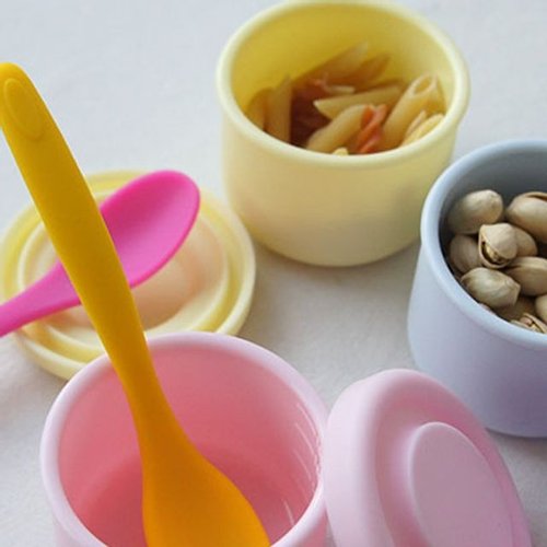 말랑말랑 안전한 베베 실리콘 이유식 용기 4color W97E4BB