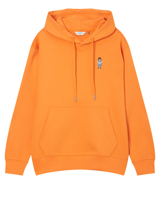 헤지스 캐릭터자수 면혼방 후드티셔츠 HZTS4A752O2_이미지