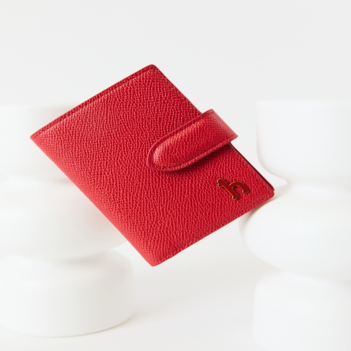 LF 헤지스 ACC 스테디셀러 레드 단색 소가죽 중지갑 WIHO5E003R2_이미지