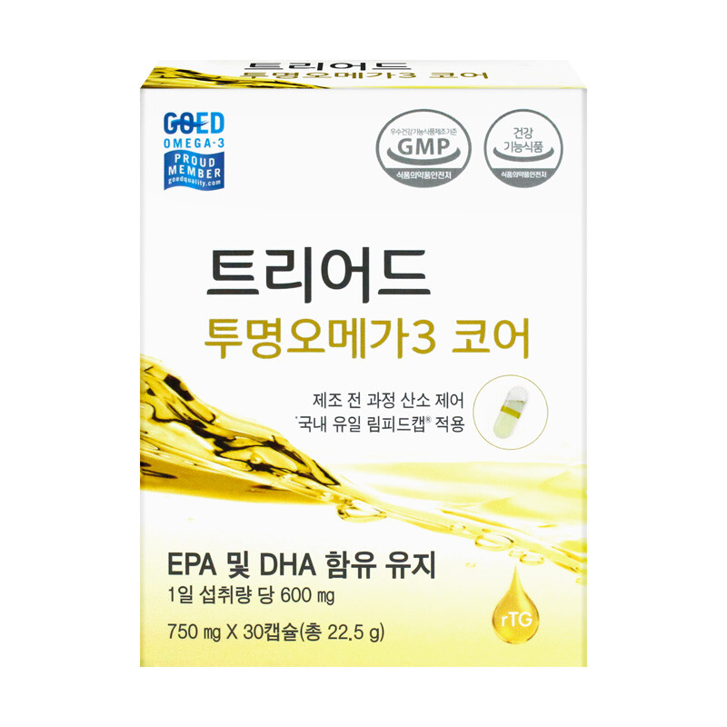 셀로닉스 트리어드 투명 오메가3 코어 750mg 30캡슐이미지입니다. 누르면 해당 게시물로 새창이동합니다.