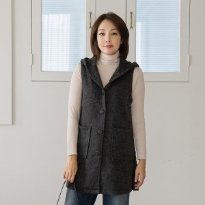 마담4060 엄마옷 마담옷 조끼로벤후드-QAVE2410010_이미지