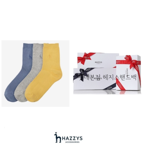 헤지스 여성 골지 3색 중목 양말 3종 세트_HISS3E202G2