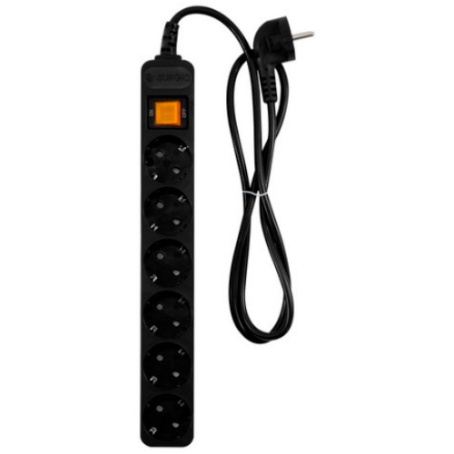 대현써지오 모노케어 6구 10A 메인스위치 멀티탭 블랙 (5m)_이미지